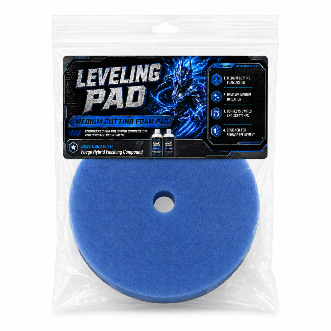 Leveling Pad; Medium Cutting Compound Pad (1Pcs)