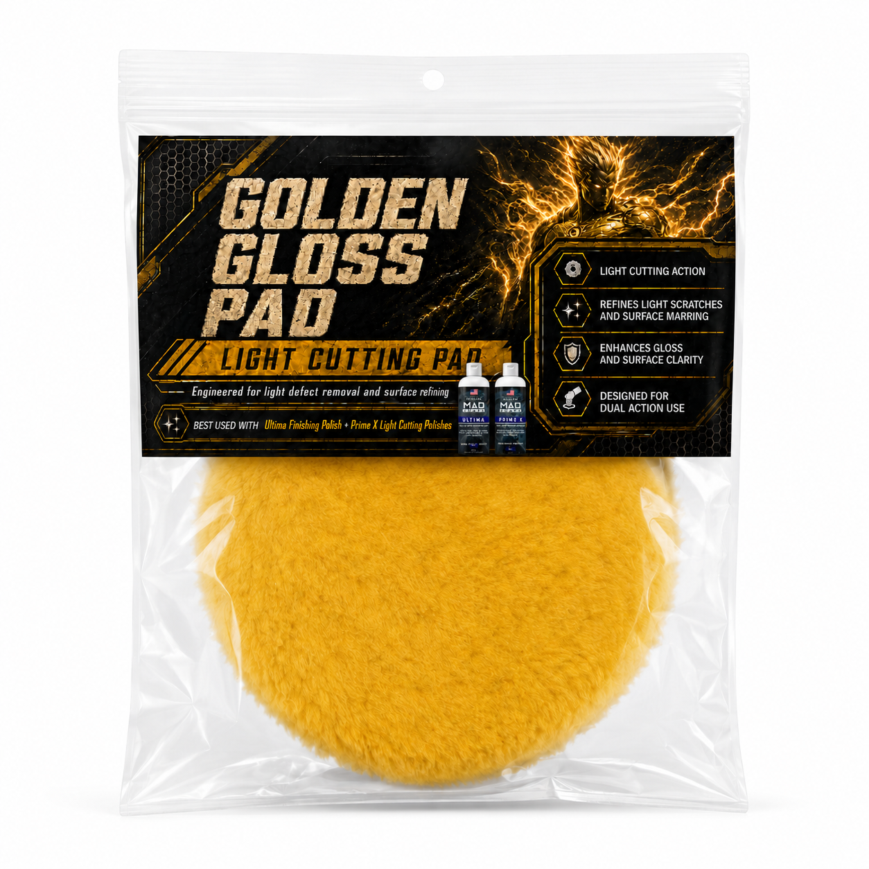 Golden Gloss Pad - Medium to Heavy Cutting Compound Pad