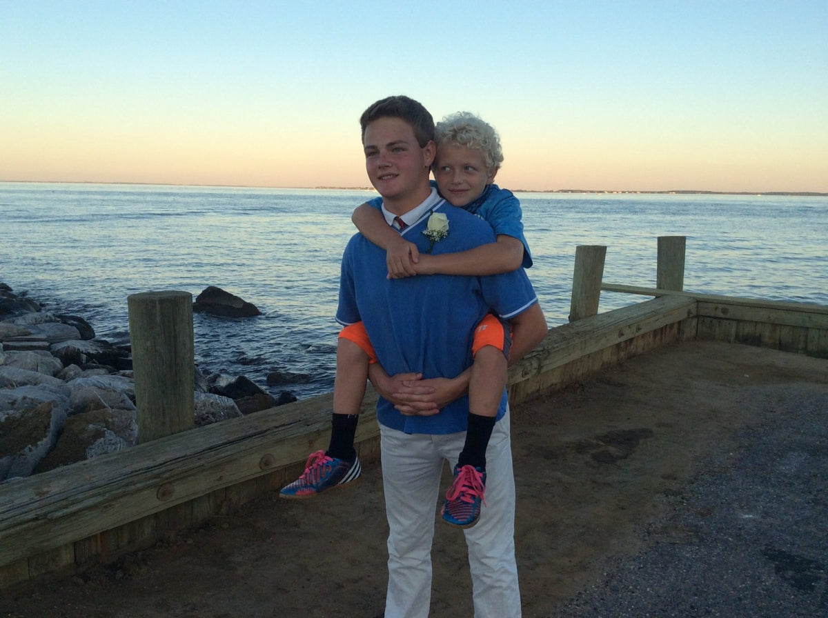 Chris and his younger brother Jackson on the Chesapeake Bay in 2017, when Chris started the business