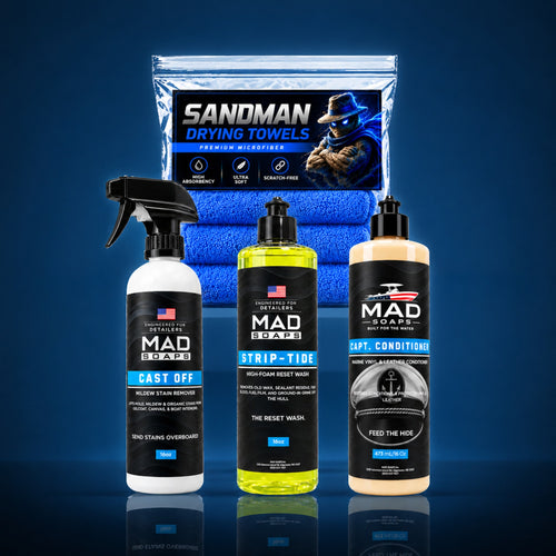 Mold Removal System: Sandman Drying Towels 3-pack with Cast Off, Strip Tide and Capt. Conditioner